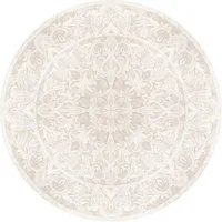 Bilderdepot24 Teppich Vinyl Wohnzimmer Schlafzimmer Flur Küche Mandala modern, rund - beige glatt, nass wischbar (Küche, Tierhaare) - Saugroboter & Bodenheizung geeignet
