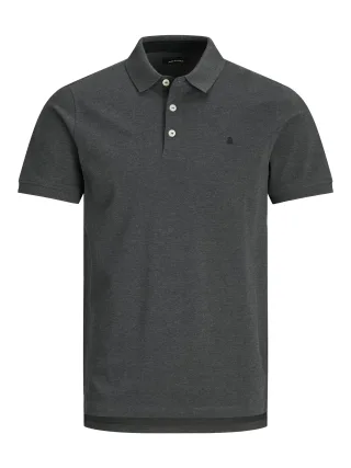 JACK&JONES - JJEPAULOS POLO SS NOOS Dark Grey Melange - Gr. - XL