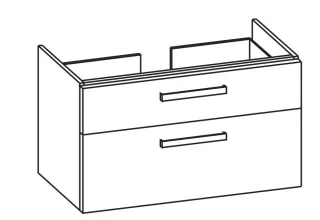 Artiqua 413 Waschtischunterschrank für iCon 124090, 124093 Graphit Struktur quer, 413-WU2L-3-K13-709 413-WU2L-3-K13-7098-401