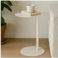 Koopman Beistelltisch Sofatisch Metalltisch Oval 53x35x25 cm Beige / Schwarz / Cremeweiß (Einzelartikel, 1-St., 1 Tisch), Cremeweiß, Metall, Oval, stabiler Stand, Tisch