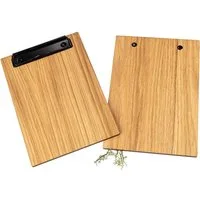 Holz Frank Schreibmappe Eiche Klemmbrett DIN A5 geölt - FSC® - mit Briefklemme Schwarz