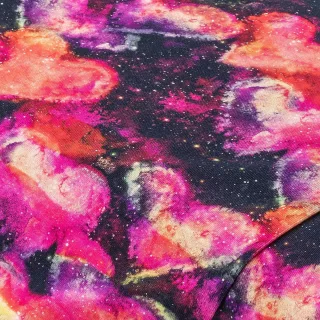 Baumwoll-Jersey-Digitaldruck "Herzen" mit Elasthan, rosa-color