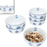MamboCat Müslischale Ahoi 6x Müslischale Ø13,9cm 400ml Porzellan Dessertschüssel, Porzellan