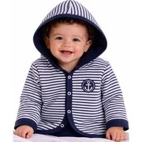 La Bortini Sweatjacke Baby Jacke leichtes Jäckchen Kapuzenjacke gestreift 50 56 62 68 74 80 86 92 98, aus reiner Baumwolle