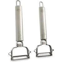 Muxel Gemüsehobel Gigant® Schäler Set 2-teilig – Multi Gemüseschäler & Julienne Schäler, Edelstahl, (Hobelset, 2-St), Zackenklinge schneidet in beide Richtungen