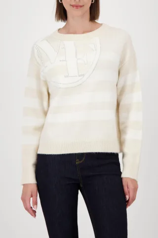 monari - Pullover mit Streifenmuster almond - Gr. - 38