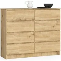 Raumhirsch Furniture Kommode mit 8 Schubladen 120 cm breit Holz Schrank, (viele Farbvarianten - Maße: 120 x 99 x 40 cm) - Hochwertig & stabil