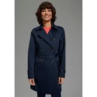 Laura Scott Trenchcoat aus Baumwolle und Polyester, unifarben mit Piping-Applikationen