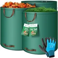 KESSER Gartensack, 272 l, (3-tlg), Gartensack Set Laubsack Gartenabfallsack inkl. Handschuhe