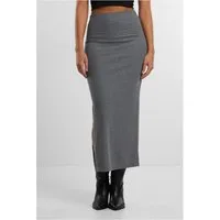 URBAN CLASSICS Sweatkleid Ladies Rib High Slit Skirt Rock Damen