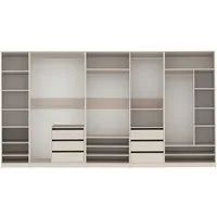 Marmex Möbel Schranksystem TRES SET R großer offener Garderobenschrank begehbarer Kleiderschrank (6-St) 380 x 206 x 51, fünf Kleiderstangen, 6 Schubladen, Schrankmodule