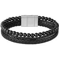BOSS Lederarmband SPHERE MIXED, mit Onyx oder Tigerauge