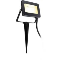 HEITRONIC LED Gartenstrahler Kingston, LED fest integriert, Warmweiß, LED-Flutlicht,Erdspieß & Zuleitung mit Stecker,Fernbedienung