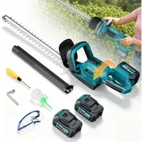 Bundviel Akku-Heckenschere Elektrisch Heckenschneider Heckentrimmer Strauchsch 2x 4Ah Akkus, Schnittlänge 53 cm, Inklusive Akku und Ladegerät