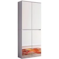 Home affaire Garderobenschrank Malcesine Garderobenschrank mit 4 Türen - (B/T/H) 74/34/191 cm