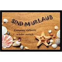 Ladreas Fußmatte Schmutzfangmatte Urlaub Sand Muscheln Familie F388, 60x40