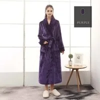 VewoTex Bademantel Flanell » langer Saunamantel mit Taschen und Kragen in Waffeloptik, M, Polyester, Taschen, Gürtel, » weicher Morgenmantel » Langbademantel