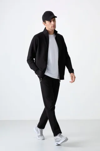 Herren Sweatshirt- und Hosen-Set mit entspanntem Fit und Reißverschlusskragen
