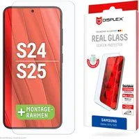 Displex Displayschutzglas Real Glass für Samsung Galaxy S24, Samsung Galaxy S25, Displayschutzfolie Displayschutz kratzer-resistent 10H splitterfest