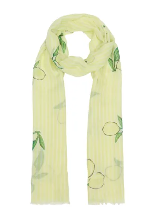 s.Oliver Red Label - Schal aus Webware mit Allover-Muster gelb - Gr. - ONE SIZE