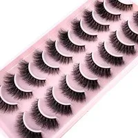 Montegoni Bandwimpern 10 Paar Wimpern Falsche, 10 tlg., natürlich 3D künstliche Wimpern Set,Kunsthaar