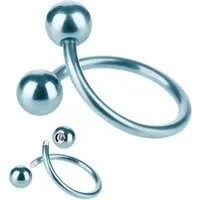 Taffstyle Piercing-Set Lippenpiercing Piercing Spirale mit Doppel Kugel Twist Chirurgenstahl, Twist Labret Tragus Helix Knorpel Stecker Lippenpiercing Ohrpiercing