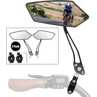 Futicare Fahrradspiegel 2er Set HD Weitwinkel Glas, 360° verstellbar, stabil & vibrationsfrei, Fahrrad Rückspiegel für E-Bike,MTB,Citybike& E-Scooter Lenker 22–25 mm