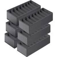 Sekey Aufbewahrungsbox Aufbewahrungsbox Set aus Vliesstoff – faltbarer Schubladen, 6 St, 19 × 40 × 11 cm, Organizer für Schrank und Kleiderschrank