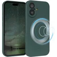 EAZY CASE Handyhülle für Apple iPhone 17 Hülle Silikon 6,3 Zoll, MagSafe Case Silikon kratzfestes Bumper Cover Qi-Charging Dunkelgrün