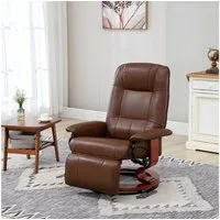 HOMCOM Relaxsessel mit Liegefunktion, Fußstütze, Drehbar (Liegesessel, 1-St., Fernsehsessel), für Wohnzimmer, Büro, Braun