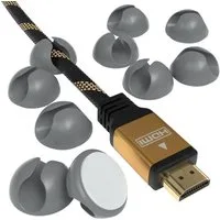 EAZY CASE Kabelführung 12x Kabelmanagement Set, Kabelbinder Clips Kabelmanagement Selbstklebend Kabel Organizer Grau