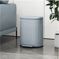HOMCOM Mülltrennsystem Treteimer Abfalleimer mit Deckel Fußpedal herausnehmbarem Inneneimer, für Wohnzimmer, Büro, Grau, 36,5 x 31,2 x 45 cm