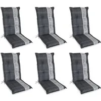 Gardissimo Hochlehnerauflage 6 er Set Maison Gartenstuhl Auflage Polsterauflage 8 cm dick, (Spar-Set, 6 St., 6 Stück), UV-beständig für Hochlehner-Stühle Rückenhaltebänder und Bindebänder