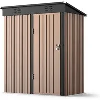 Blishom Gartenhaus Metallgeräteschuppen wetterfestes Gerätehaus 162 × 95 × 182 cm, Gerätehaus mit abschließbar Lüftung