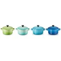 LE CREUSET Snackschale Mini Cocottes, je 200 ml, 10 x 5 cm, Steinzeug, (Set, 4-tlg), 79212102200100
