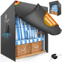 KESSER Strandkorb-Schutzhülle Premium Abdeckung 600D Oxford Gewebe (Strandkorbabdeckung mit Belüftungsöffnungen 175x135x105 cm), UV-Beständige Strandkorbhülle Reißfest, Winterfest & Wasserdicht