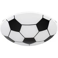 GLOBO LIGHTING Deckenleuchte, Leuchtmittel nicht inklusive, Kinderzimmerleuchte Deckenlampe Fußball-Design Glas schwarz D 30 cm