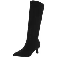 Ital-Design Elegante hohe Stiefel für Damen - stilvoll und vielseitig Stiefel (90109850) Pfennig-/Stilettoabsatz Stiefel in Schwarz