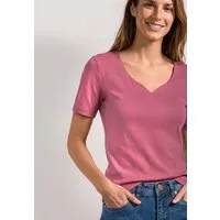 STREET ONE Kurzarmshirt Style Ada Sommershirt mit Herz-Ausschnitt