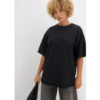 bonprix Longsweatshirt lässige Passform, Halbarm-Design, aus reiner Baumwolle