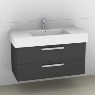 Artiqua 411 Waschtischunterschrank für Vero 032910 Anthrazit Hochglanz, 411-WU2L-D08-7015-51 411-WU2L-D08-7015-51