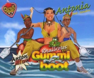 Knallrotes Gummiboot