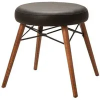 Stuhlmann Sitzhocker Roma (P1004, 1 St., Schminktischhocker), Sitzhocker aus Kunstleder mit Holzbeinen, runder Hocker
