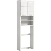 furnling Waschmaschinenumbauschrank Scott 2 offene Fächer, 2 Türen, platzsparend, Badmöbel, Badschrank, Umbau