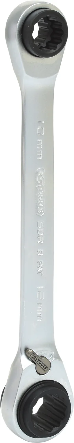 KS Tools 4 in 1 GEARplus umschaltbar Doppel-Ratschenringschlüssel - 503.4656