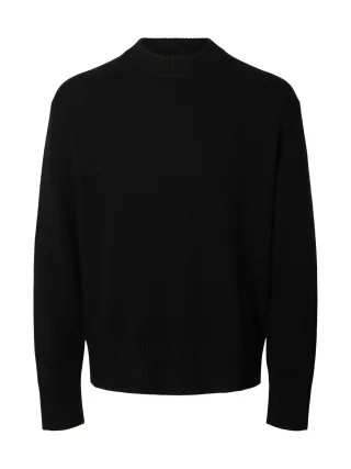 SELECTED MEN - SLMCALLE CASHMERE BLEND CREW Black - Gr. - M