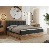 MKS MÖBEL Boxspringbett ALBERO 1 (Set, Packung, Topper T25/Visco, Stauraum, Matratzen, Bettkästen, T30-Schaum), Doppelbett, Multipocket-Matratzen, Möbelplatten, Praktisch