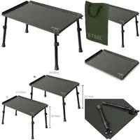 Delphin.sk Campingtisch Tisch für Camping o. Angeln - 2 Gr. wählbar - verstellbar - mit Tasche, Metallarbeitsplatte