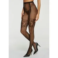 petite fleur gold Netzstrumpfhose Fishnet Stocling Damen Strumpfhose Hohe Taille one size bis Gr. 46 in Strapsstrumpf- Optik