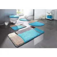 OTTO home Badematte Belio, Badvorleger, Badezimmer Teppich, Höhe 20 mm, rutschhemmend beschichtet, schnell trocknend, strapazierfähig, fußbodenheizungsgeeignet, Kunstfaser, 2-tlg. Hänge-WC Set, Badematte, Badteppich, Badematten auch als 2 tlg. Set er